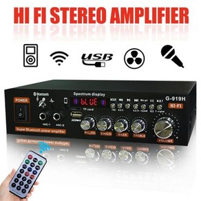 오디오 앰프 가정용 파워 G919H HIFI 블루투스 50 서브우퍼 스피커 FM USB 1000W 220V 110V, 2.G919H US Plug