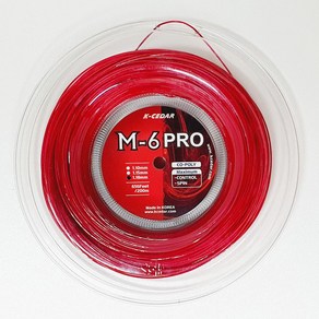 케이세다 테니스 스트링 블레이드 M-6 Po (1.10/1.15/1.18mm 6각 200m) Blade M-6 Po STRING, 1.10mm(200m), 1개