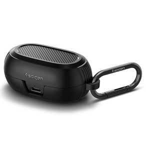 Spigen Jabra Elite 7 Pro 케이스 Jabra Elite 7 Active 케이스 적용 분실 방지 카라비나 부착 경량 상처 방지 내충격 스포츠 쿨한 디자인 래기드 아머 ACS04376 (매트 블랙)