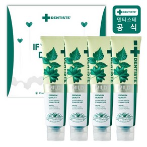 [선물세트]덴티스테 마일드 치약 180g 4개(+쇼핑백), 4개, 상세설명 참조