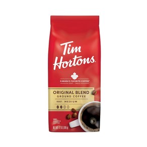 Tim Hotons Oiginal Blend Medium Roast Gound Co Tim Hotons 오리지널 블렌드 미디엄 로스팅 분쇄 커피 완벽한 균형 항상 부, 340g, 1개