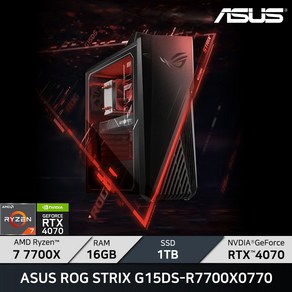 ASUS ROG STRIX G15DS-R7700X0770 R7-7700X RTX4070 / +장패드_마우스증정, Fee DOS, 1TB, 16GB, Sta Black