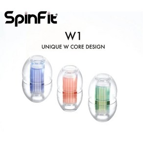 SpinFit-W1 실리콘 이어팁 특허 용 이중 W 자형 튜브 코어 5-6mm 이어폰 노즐 직경