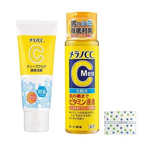 Melano CC 메라노 딥 클리어 효소 세안 130g + CCMen 약용 기미 대책 미백 스킨 170mL () 증정품 3개 모둠, 1개