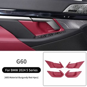 문짝 핸들 보울 패널 커버 트림 장식 스티커 자동 내부 보호 BMW 시리즈 5 G60 2024, [02]4pcs Red