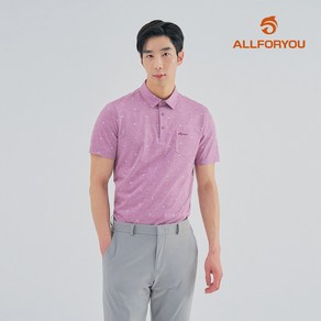 [올포유] [모델착장] 남성 올오버 프린트 카라 반팔 티셔츠 AGTYM3411-403