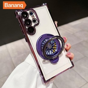 Bananq 360 ° 회전 자이로스코프 마그네틱 브래킷 케이스 삼성 갤럭시 S24 울트라 S23 FE S22 플러스 맥