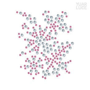 유아루체 쿠키 꽃 Pink - 류리폼 패턴 장식 큐빅 의류전사지 핫픽스모티브, 1개