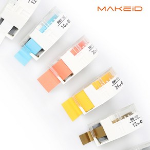 로드메일코리아 MAKEiD라벨테이프 12mm 라벨지 주황검정글씨 RMY-12R