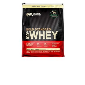 Optimum Nutition Gold Standad 100% 유청 단백질 바닐라 아이스크림 80회 분량, 1개, 2.48kg