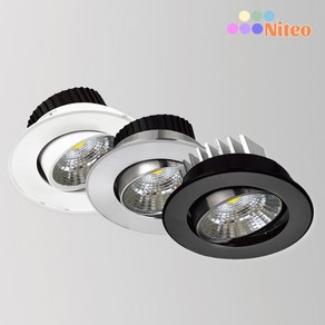 LED 3인치 매입등 다운라이트 COB조명 회전매입등 KS인증 5W, 블랙, 전구색(노란빛), 1개