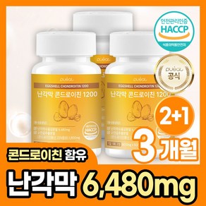 난각막 콘드로이친 1200 HACCP 인증 가수분해물 소연골 엘라스틴, 3개, 60정