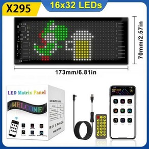 LED 매트릭스 픽셀 패널 스크롤링 밝은 광고 신호 유연한 USB 블루투스 앱 제어 화면 택시 뒷창 상점, [01] 16x32 LEDs 7x17 CM, 1개