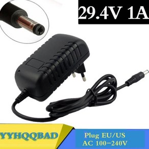 29.4V 1A 폴리머 리튬 배터리 충전기 AC100-240V DC 5.5MM x 2.1MM 휴대용 EU/AU/US/UK 플러그, 01 EU, 1개