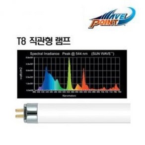 웨이브포인트 T8 직관등 [썬웨이브 10000K] 20W (60cm용) / 수족관 어항 수조 램프 2자 형광등 조명 수초, 4개