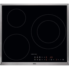 AEG 아에게 IKE64441XB 터치스크린 팬 인식기능 4쿠킹 존 스테인리스 스틸 프레임 60 cm 독일인덕션 유럽직구 주방 인테리어 호환, FlexiBidge, Single