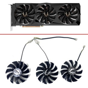 그래픽 카드 냉각 선풍기 ZOTAC GAMING GeFoce RTX 2080 2070 Ti 익스 GPU GA92S2U RTX2080 2080Ti 87mm, [02] 2개, 2개