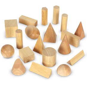 [Leaning Resouces] 나무 입체도형 모형 Wood Geometic Solids Set of 19, 1개