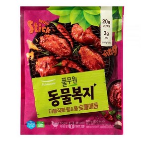 풀무원 동물복지 더블직화 윙&봉(숯불매콤), 1개, 300g