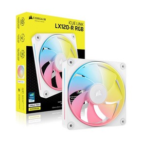 커세어 iCUE LINK LX120-R RGB Expansion Fan Reverse 시스템쿨러 화이트