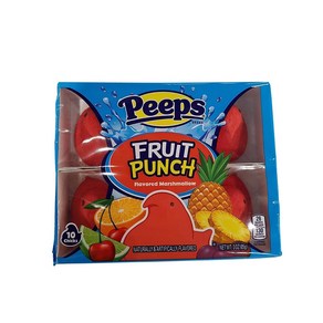 Peeps Fuit Punch Flavoed Mashmallow 10 Chicks 3oz Peeps 과일 펀치 맛 마시멜로 10마리 병아리 3온스, 1개, 85g