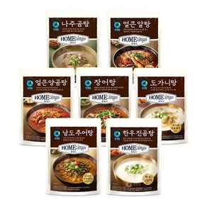 청정원 탕7종 얼큰알탕 양곰탕 장어탕 도가니탕 남도추어탕 나주곰탕 450g 총7개, 7개