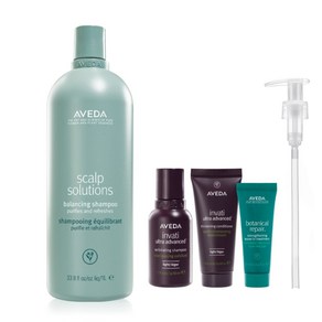 아베다 AVEDA 스칼프 솔루션 리터 샴푸 1000ml + 리터펌프 세트, 1세트, 1L