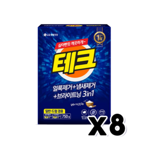 테크 일반드럼겸용 분말 세탁세제 750G x 8개