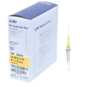 정맥 IV 카테터 백톤디킨슨 24G 안지오니들 Angio 혈관내튜브 카테타 주사, 1개, 24G/25개입
