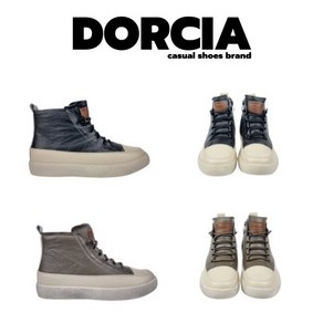 [도르시아] DORCIA 천연가죽 베이직 기모 하이탑스니커즈 DR235