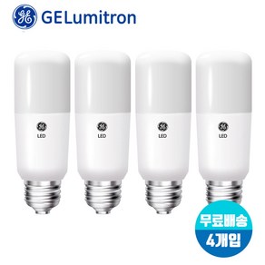 GE LED브라이트 스틱 전구 4.5W 9W 11W 14W E26 1등급 x 4개입, 전구색(노란빛), 4개