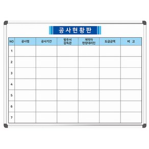 칠판나라 공사현황판 공사계획표 1200x900 공사현황 작업현황판 화이트보드 주문 제작, 일반형