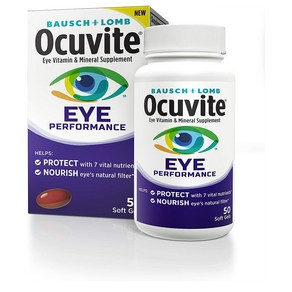 바슈롬 오큐바이트 아이 퍼포먼스 50정 Ocuvite Eye Vitamin & Mineal Supplement Contains Zinc, 50정 × 1세트, 1세트