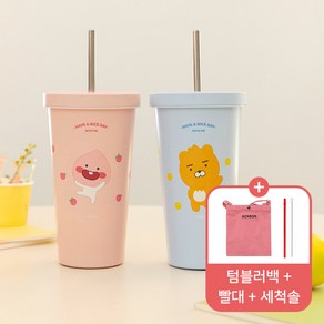 아트박스/퍼니디 카카오프렌즈 리틀 스텐 빨대 텀블러, 라이언, 1개, 473ml