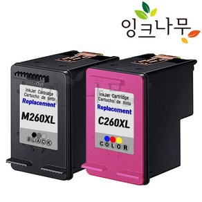 삼성잉크 INK-M260 C260 SL-J2160W SL-J2165W M260XL C260XL 대용량 정품대비2배, (정품대비2배용량) INK-M260XL 블랙, 1개