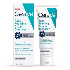 CeaVe Acne Foaming Ceam Cleanse 세라비 여드름 포밍 클렌징 크림 5oz(150ml), 2개, 150ml