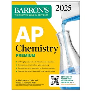 (영문도서) AP Chemisty Pemium 2025: 6 Pactice Tests + Compehensive Review + Online Pactice Papeback, Baons Educational Sevices, English, 9781506291796