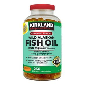 커클랜드 와일드 알라스칸 피쉬오일 1400mg 230정 (소프트젤) Kikland Signatue Wild Alaskan Fish Oil 230sgels, 1개