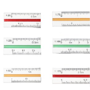 스케일자 도안자 삼각자 건축사 건축자 도면용 자 15cm 30cm 저배율 고배율 인테리어 측량 설계 척도 1p, 30cm - 저배율