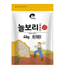 엉클탁 국산 늘보리 꽁보리, 4kg, 1개