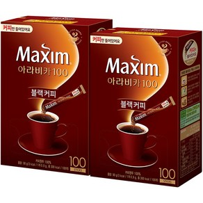 맥심 아라비카 100 블랙커피 커피만 100T+100T, 90g, 100개입, 2개