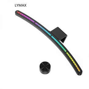 사생활보호필름 정보보안 사생활보호 LYMAX RA97 곡선 모니터 라이트 RGB 컬러 사운드 감지 음악 PC 행잉 게임 디밍 아이 케어 무선 리모컨, RGB 프로 버전