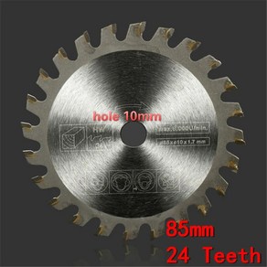 원형톱날 TCT 원형 톱 블레이드 휠 디스크 85mm 24 개 톱니 10mm 목재 절단 카바이드 커팅 목공 톱날 1, 1개