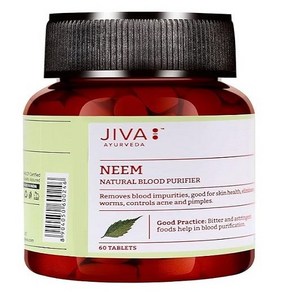 Jiva Neem Tablet  Natual Blood Puifie fo Acne & Pimples, 1세트, 60정