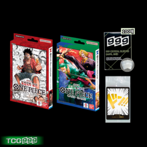 원피스카드 루피 조로 상디 스타트덱 세트 밀짚모자 해적단 / 금두웅 투명슬리브 100매 증정 한글판 원피스카드게임, 1개