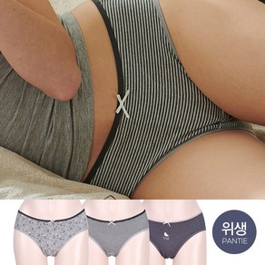 물랑루즈 여성용 면스판 위생 팬티 3매 세트