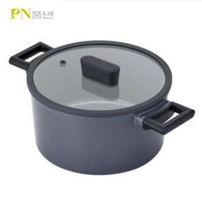 PN풍년 인덕션 IH 마레 히트팟 깊은 양수 냄비 + 뚜껑 세트, 24cm, 블랙 + 그레이, 1세트