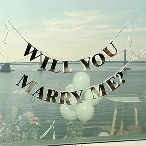 더모음파티 프로포즈 가랜드 WILL YOU MARRY ME 윌유메리미 용품 소품 장식