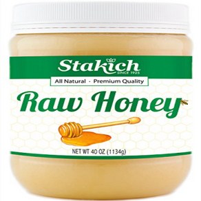 Stakich Raw Honey - Pue Unpocessed Unheated Koshe Stakich 생꿀 - 순수 가공되지 않은 가열되지 않은 코셔 - 40온, 1.133kg, 1개