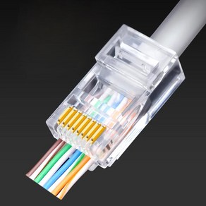 게이트웨이 관통형 CAT6 커넥터 RJ45 통과형 EZ플러그 100개입